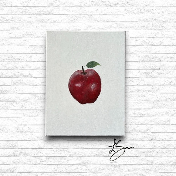 Original “Red Apple” Acrylic Painting on Canvas - Picture 1 of 3